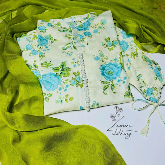 3-Piece Printed Lawn Suit – By Zamaira Clothing
