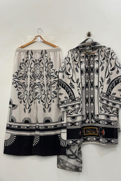 3PC PRINTED SLUB LAWN