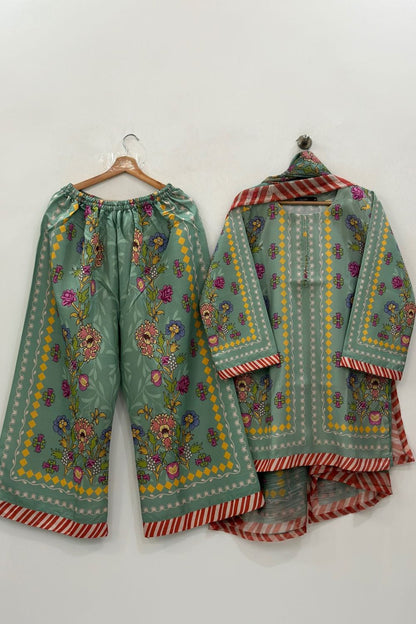 3PC PRINTED SLUB LAWN