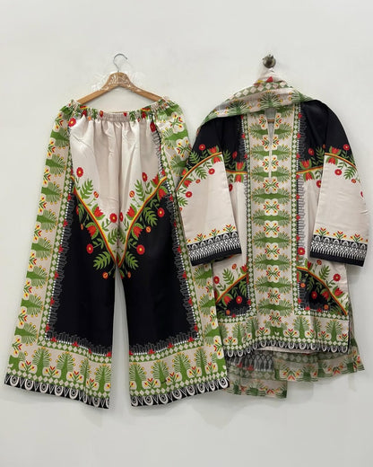3PC PRINTED SLUB LAWN