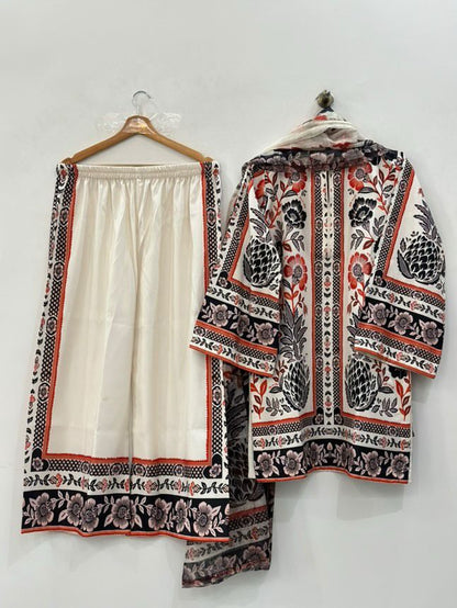 3PC PRINTED SLUB LAWN